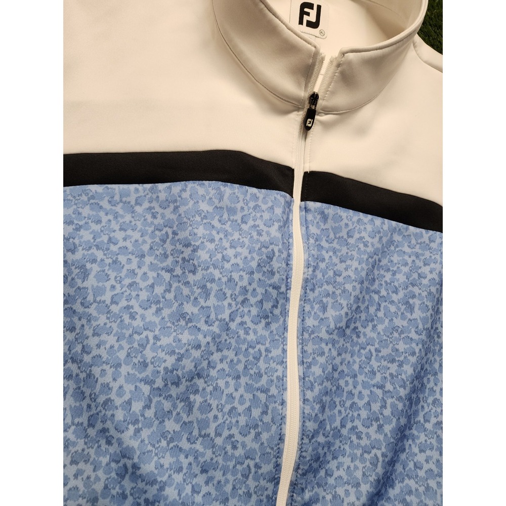 Footjoy Full Zip Golf Light Weight Jacket White Blue Women's Extra Large XL - Picture 7 of 8